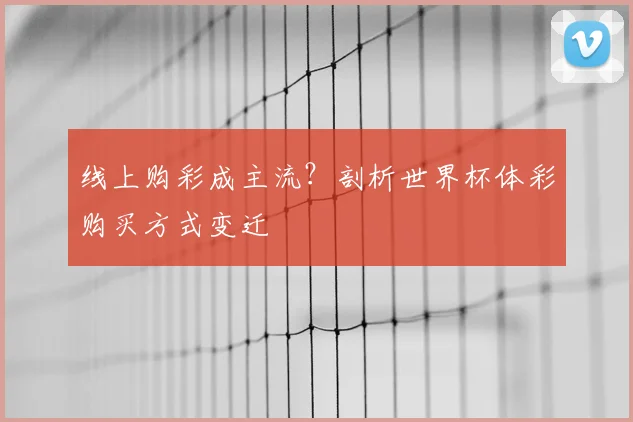 线上购彩成主流？剖析世界杯体彩购买方式变迁